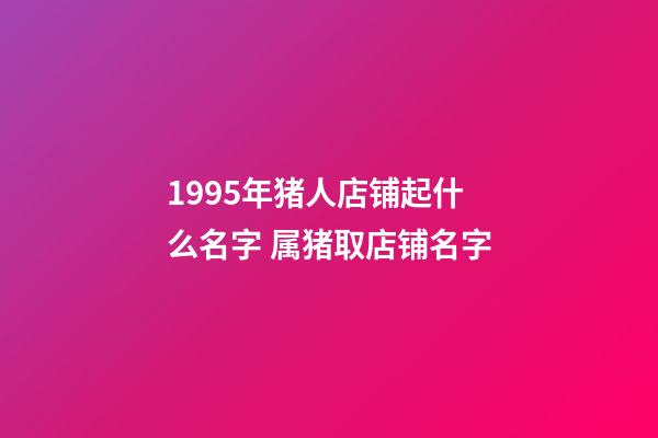 1995年猪人店铺起什么名字 属猪取店铺名字-第1张-店铺起名-玄机派